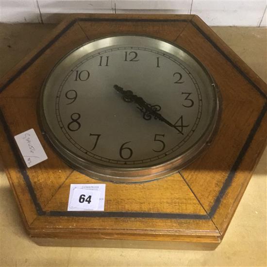 Oak Art Deco wall clock